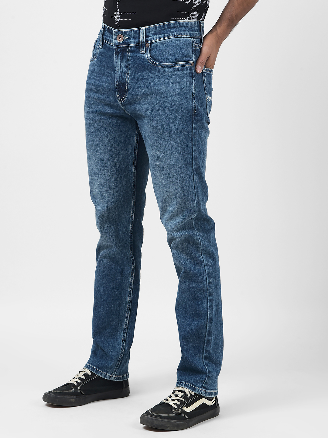 Numero Uno Men Solid Blue Jeans